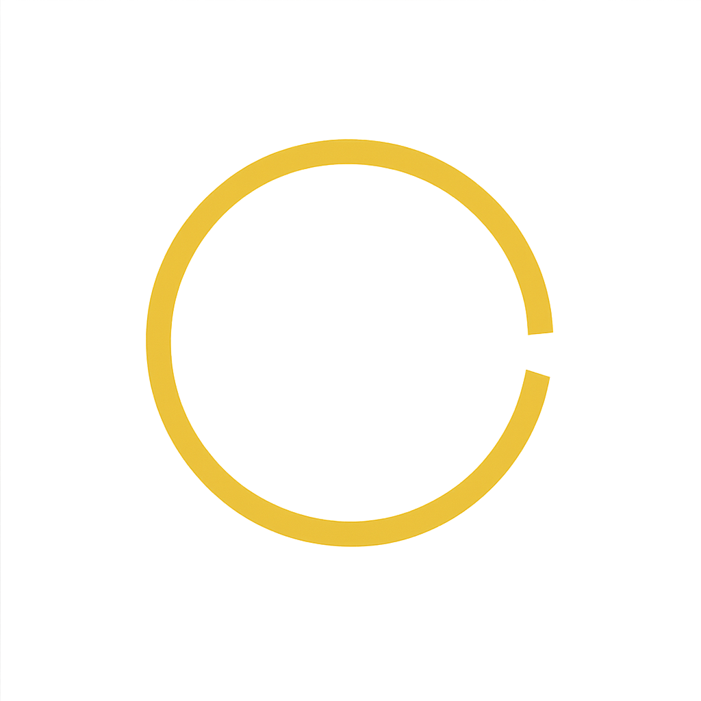 Logo du Reset Project™ : cercle doré brisé au style premium
